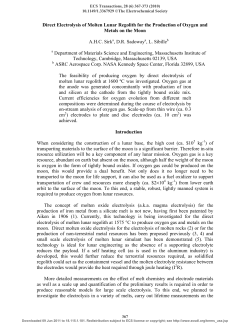 Direct Electrolysis of Molten Lunar Regolith for the Production