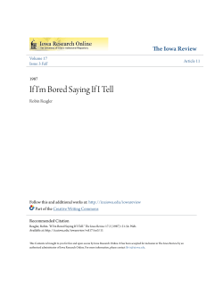 If I`m Bored Saying If I Tell