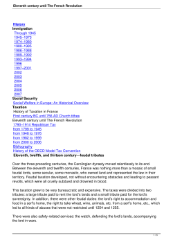 Eleventh century until The French Revolution