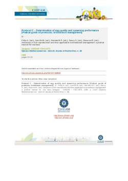 Protocol C Determination of egg quality and spawning performance