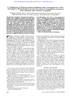 A Comparison of Filtered Leukocyte-Reduced and