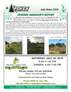 6:00-7:00 PM - The Pines Country Club