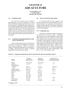 Aquaculture, Chapter 15 Geothermal Direct Use Engineering and
