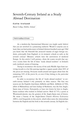 Seventh-Century Ireland as a Study Abroad Destination