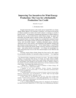 Improving Tax Incentives for Wind Energy Production