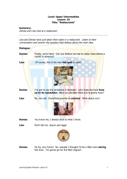 Lesson 25: Restaurants