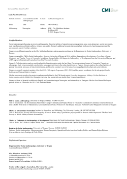 CV - Chr. Michelsen Institute