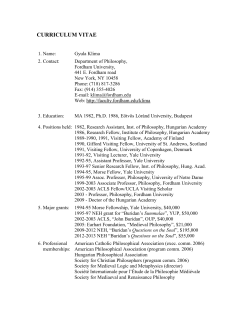 curriculum vitae - Fordham University Faculty