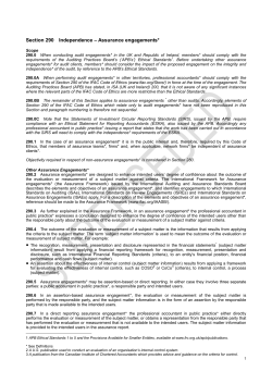 Section 290 Independence &ndash; Assurance engagements