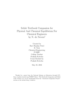 Scilab Textbook Companion for Physical And Chemical Equilibrium