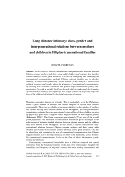 Long distance intimacy: class, gender and intergenerational