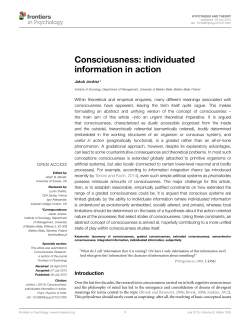 Consciousness: individuated information in action