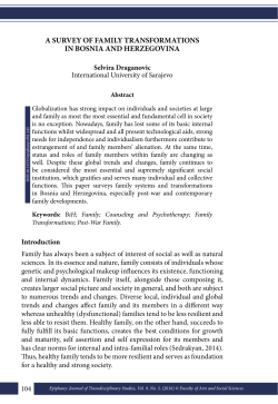 a survey of family transformations in bosnia and