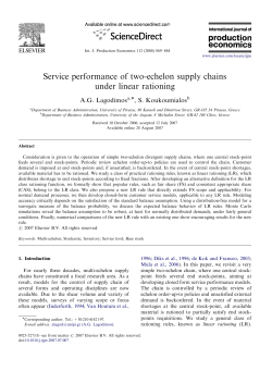 Service performance of two-echelon supply chains under linear