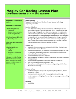 Maglev Car Racing Lesson Plan - North Summit School District