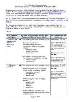 Home Office Shortage Occupational List
