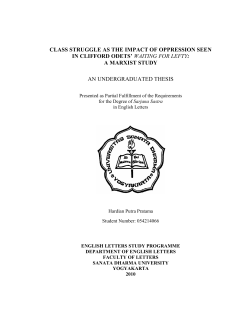 class struggle as the impact of oppression seen in clifford odets