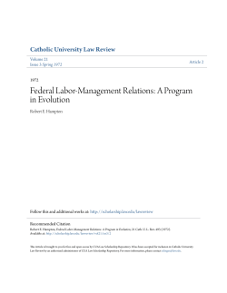 Federal Labor-Management Relations: A Program in Evolution