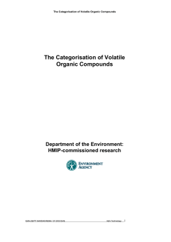 The Categorisation of Volatile Organic Compounds