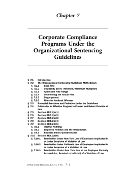 Corporate Compliance Programs Under the Organizational