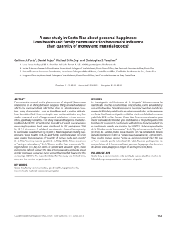 A case study in Costa Rica about personal happiness: Does health