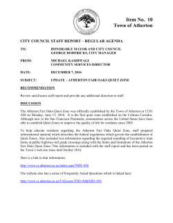 Update - Atherton Fair Oaks Quiet Zone