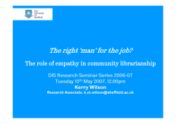 The right `man` for the job? - The University of Sheffield
