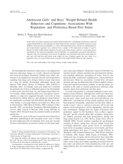 Adolescent Girls` and Boys` Weight-Related Health