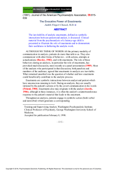 The Evocative Power of Enactments