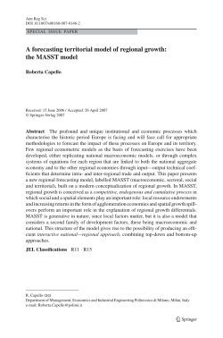 A forecasting territorial model of regional growth: the MASST model