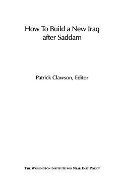 How To Build a New Iraq after Saddam