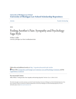 Feeling Another`s Pain: Sympathy and Psychology Saga Style