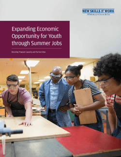 Expanding Economic Opportunity for Youth through Summer Jobs