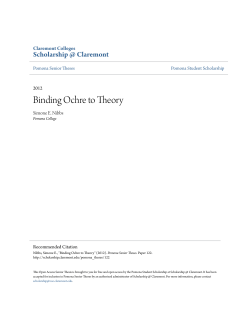 Binding Ochre to Theory - Scholarship @ Claremont