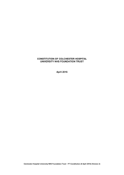 CONSTITUTION OF COLCHESTER HOSPITAL UNIVERSITY NHS
