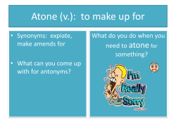 Atone: to make up for - English 1 Vocabulary