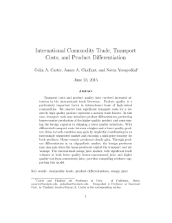 International Commodity Trade, Transport Costs, and