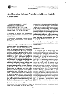 Are Operative Delivery Procedures in Greece Socially Conditioned?