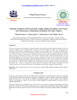 Seasonal variations in the mean body weight, length and