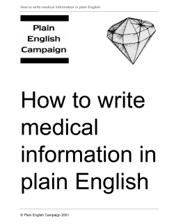 Guide to writing medical information