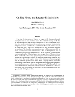 On-line Piracy and Recorded Music Sales