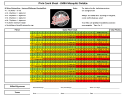 Pitch Count Sheet - Ladner Minor Baseball Association