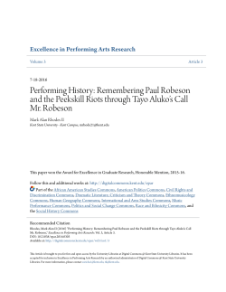 Performing History: Remembering Paul Robeson and the Peekskill