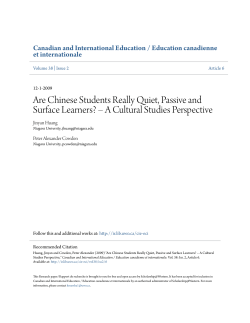 Are Chinese Students Really Quiet, Passive and Surface Learners