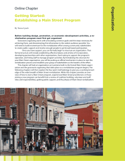 Getting Started - National Main Street Center, Inc.