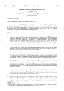 (EU) 2016/7 of 5 January 2016 establishing the standard form for the