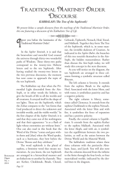 Traditional Martinist Order Discourse