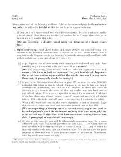 CS 161 Problem Set 4 Spring 2017 Due: May 8, 2017, 3pm Please