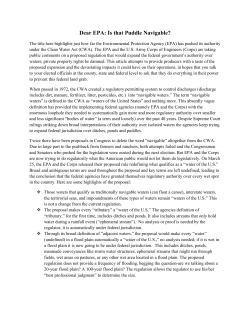 Is that Puddle Navigable?