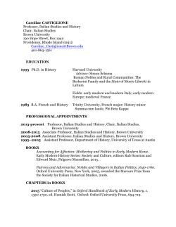 Caroline CASTIGLIONE Professor, Italian Studies and History Chair